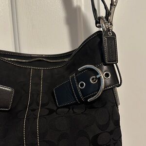 Coach Black and Silver Shoulder / Crossbody Bag